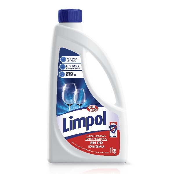 Detergente em Pó Limpol para Máquina de Lavar Louça 1Kg 1 UN