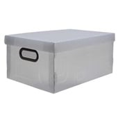 Caixa Organizadora com Tampa Média Retangular 20,39L Cristal 38x29x18,5cm 1 UN Dello