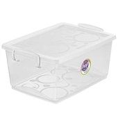 Caixa Organizadora com Trava 4L Cristal 26x19x12cm 1 UN Ordene