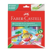 EcoLápis de Cor Aquarelável Sextavado 48 Cores Faber Castell