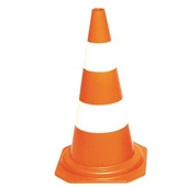 Cone de Sinalização 75cm Branco e Laranja Elastim