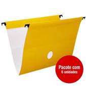 Pasta Suspensa DelloPlus Triplex Plastificada 360x240mm Amarelo 6 UN D