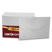 Envelope Visita Color Mais Linho Branco 80x115mm PT 100 UN Romitec