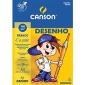 Bloco de Desenho A3 Branco 20 Folhas 1 UN Canson