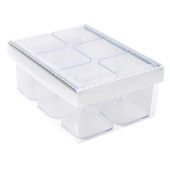 Caixa Organizadora 6 Divisórias Cristal 24,5x17,5x10,2cm 1 UN Dello