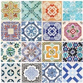 Plástico Autoadesivo Estampa Azulejos 45cm x 2m 1 UN Plastcover