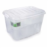 Caixa Organizadora Gran Box Alta 28L Cristal 45,7x32,6x28cm 1 UN Plasú