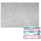 Folha de EVA com Glitter Prata 60x40cm 1 UN Seller