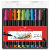 Caneta Hidrográfica SuperSoft Brush 10 Cores Faber Castell