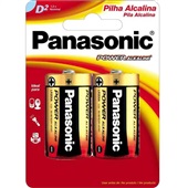 Pilha Alcalina Grande D Power PT 2 UN Panasonic