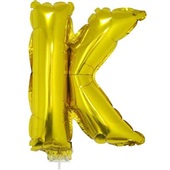 Balão Letra K com Vareta Nº16 Ouro 1 UN Funny Fashion