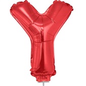 Balão Letra Y com Vareta Nº16 Vermelho 1 UN Funny Fashion