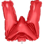Balão Letra W com Vareta Nº16 Vermelho 1 UN Funny Fashion