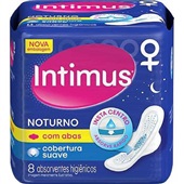 Absorvente com Abas Noturno Cobertura Suave 8 UN Intimus